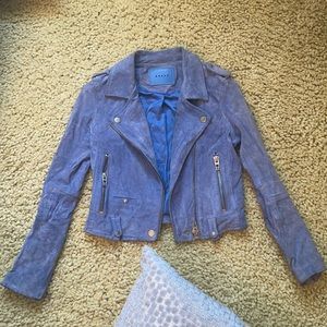 Blue Suede BlankNYC Suede Moto Jacket